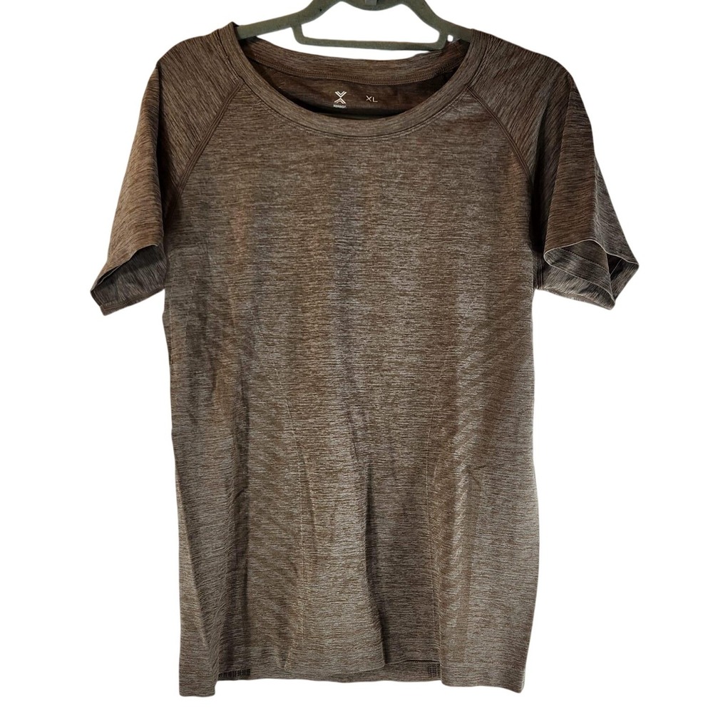 Xersion‎ Quick-Dri T-Shirt Smoky Taupe Seamless Stretch Active Women XL
